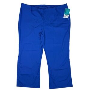 Landau‎ Scrub Pants Womens 3XL Blue 8335 Flare Leg Drawstring Waist NWT